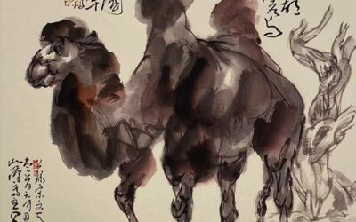 新汉画创始人著名画家王阔海水墨画《骆驼与驴》缩略图务本堂书画院
